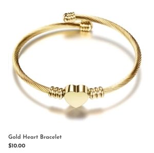 Heart Charm Cuff